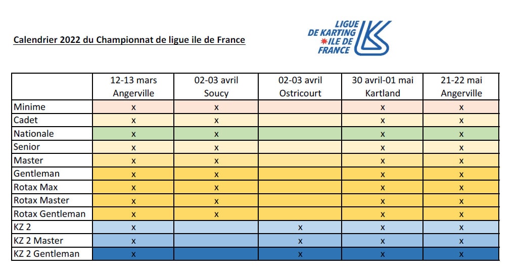 calendrier ligue idf 2021