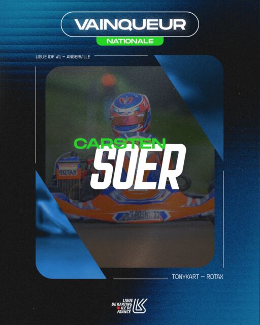 🏆 Vainqueur IDF – NATIONALE

Félicitations à Carsten Soer @carsten_soer , vainqueur de la première manche du Championnat de Ligue Île-de-France Karting 2026 à Angerville.

#kartingidf