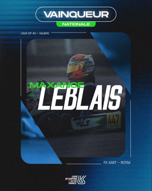 🏆 Vainqueur IDF - Nationale
Félicitations à Maxance Leblais @maxance_lb vainqueur de la deuxième manche du Championnat de Ligue Île-de-France Karting 2026 à Salbris.
#kartingidf
