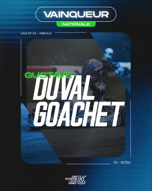 🏆 Vainqueur IDF - Nationale

Félicitations à Gustave DUVAL GOACHET, vainqueur de la troisième manche du Championnat de Ligue Île-de-France Karting 2026 à Anneville.

#kartingidf