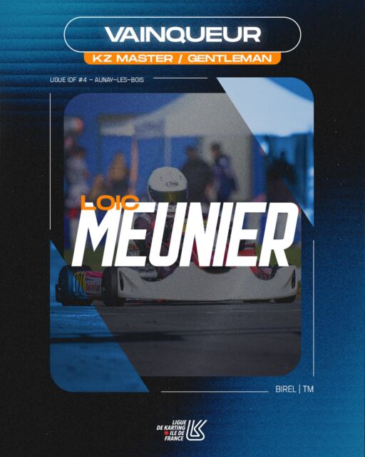 🏆 Vainqueur IDF - KZ2 Master
Félicitations à Loïc MEUNIER , vainqueur de la quatrième manche du Championnat de Ligue Île-de-France Karting 2026 à Aunay-les-bois.
#kartingidf